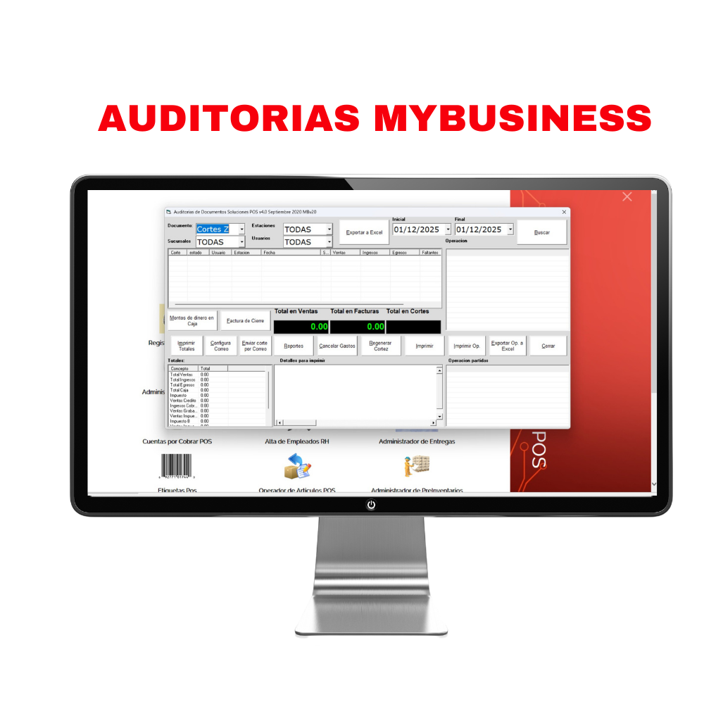 Módulo Auditorías de Movimientos para MyBusiness POS